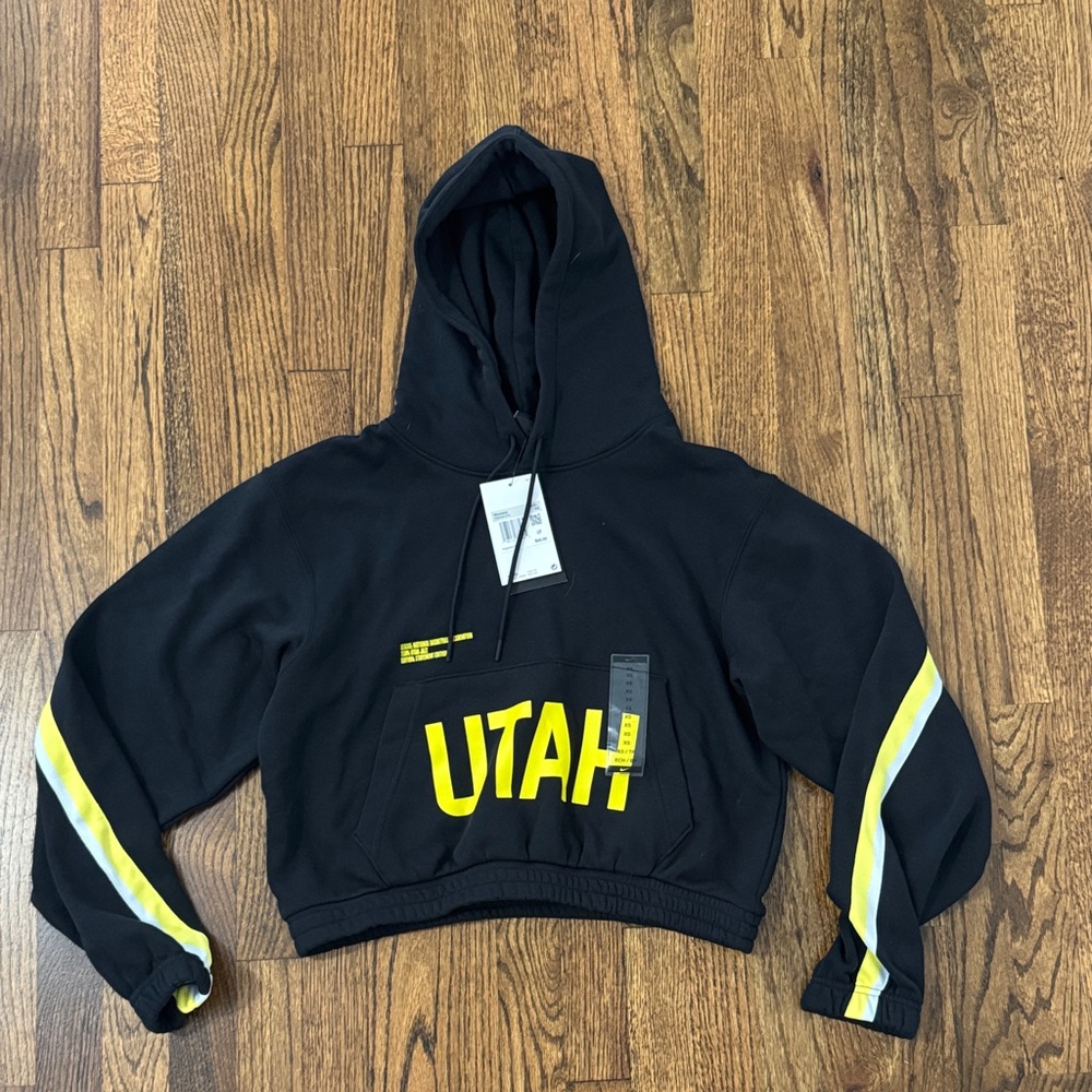 NWT - Jordan Utah Jazz Black Hoodie with Yellow Logo